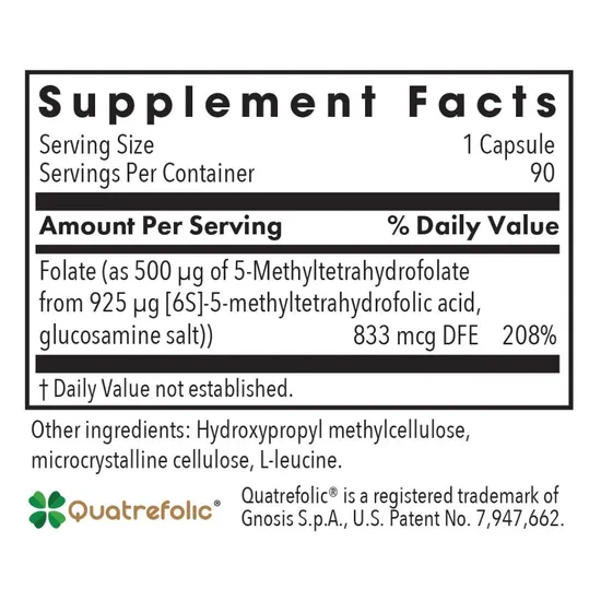 Allergy Research Group QuatreActiv Folate Capsules 90 Capsules