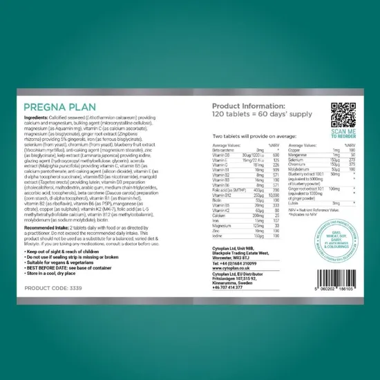 Cytoplan Pregna-Plan Pregnancy Multivitamin Tablets 120 Tablets