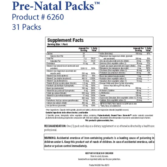 Biotics Research Pre-Natal Packs 30 Packs