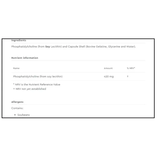 Biotics Research Phosphatidylcholine Capsules 100 Capsules