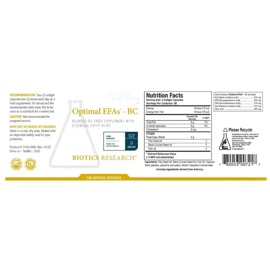 Biotics Research Optimal EFAs BC Capsules 120 Capsules