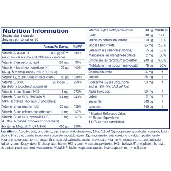 Pure Encapsulations O.N.E. Multivitamin Capsules 30 Capsules