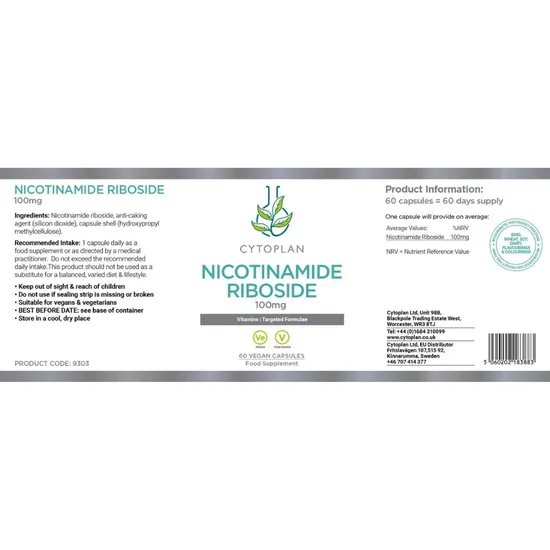 Cytoplan Nicotinamide Riboside 100mg 60 Capsules