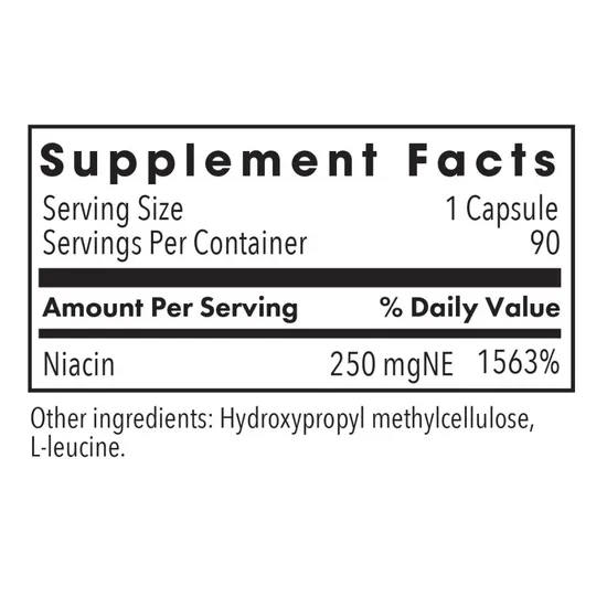 Allergy Research Group Niacin Capsules 250mg 90 Capsules