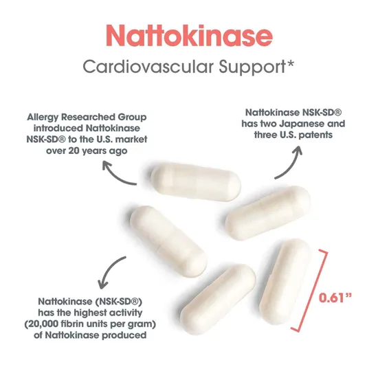 Allergy Research Group Nattokinase NSK-SD 50mg Capsules 300 Capsules