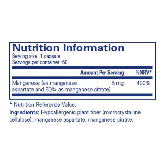 Pure Encapsulations Manganese Capsules 60 Capsules