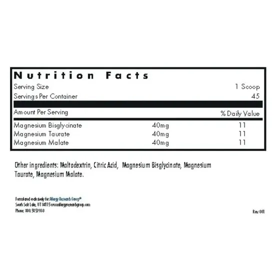 Allergy Research Group Magnesium Powder 270g