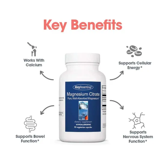 Allergy Research Group Magnesium Citrate Capsules 90 Capsules