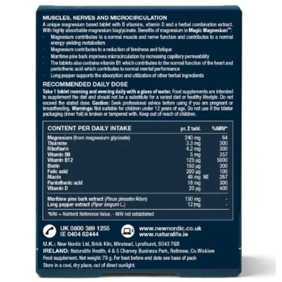 New Nordic Magic Magnesium Glycinate 600mg 60 Tablets