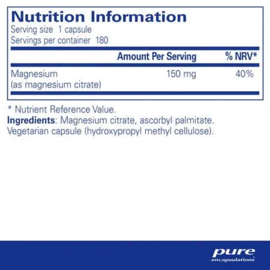 Pure Encapsulations Magnesium Citrate Capsules 90 Capsules