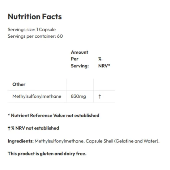 Biotics Research MSM Capsules 60 Capsules