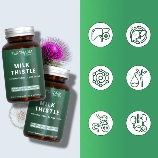 ZeroHarm Liposomal Milk Thistle 250mg Capsules 60 Capsules
