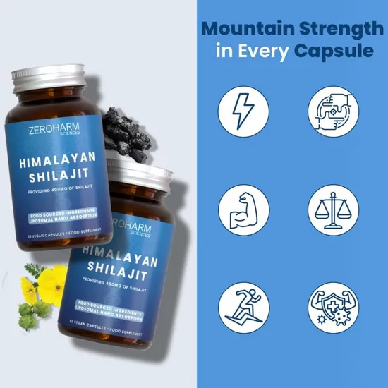 ZeroHarm Liposomal Himalayan Shilajit 400mg Capsules 60 Capsules