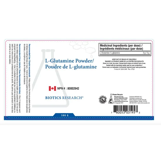 Biotics Research L-Glutamine Powder 500g