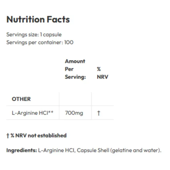 Biotics Research L-Arginine Capsules 100 Capsules