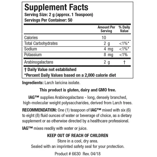 Biotics Research IAG Arabinogalactans Powder 100g