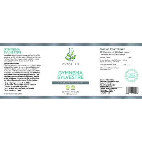 Cytoplan Gymnema Sylvestre Capsules 60 Capsules