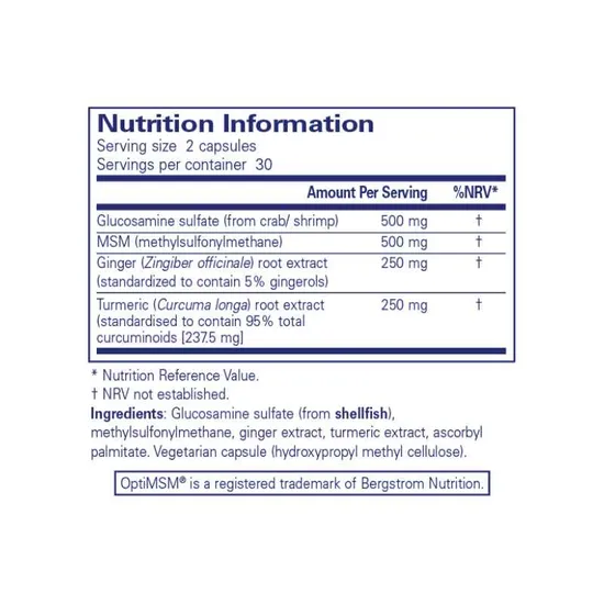 Pure Encapsulations Glucosamine/MSM With Ginger & Turmeric Capsules 60 Capsules