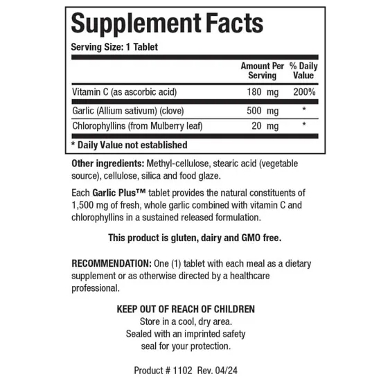 Biotics Research Garlic Plus Tablets 100 Tablets