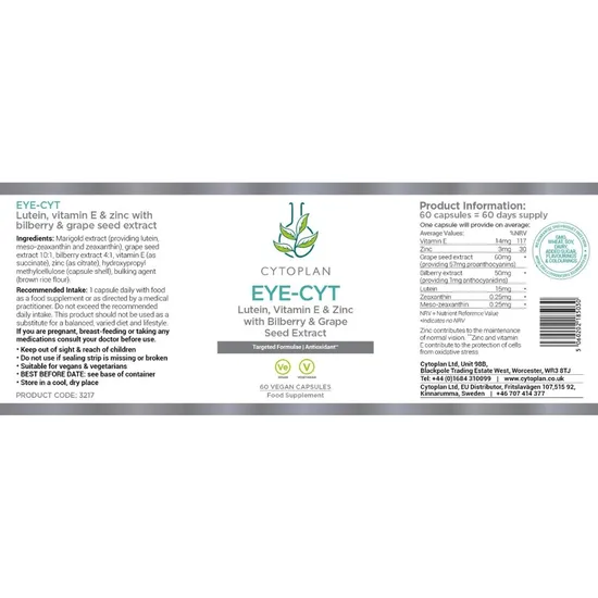 Cytoplan Eye-CYT Capsules 60 Capsules