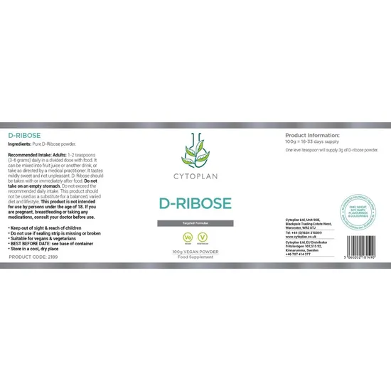 Cytoplan D-Ribose Powder 100g
