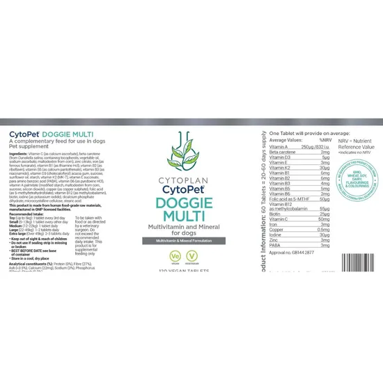 Cytoplan CytoPet Doggie Multi Tablets 60 Tablets