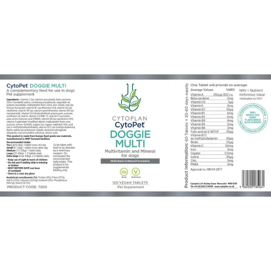Cytoplan CytoPet Doggi Multi Tablets 120 Tablets
