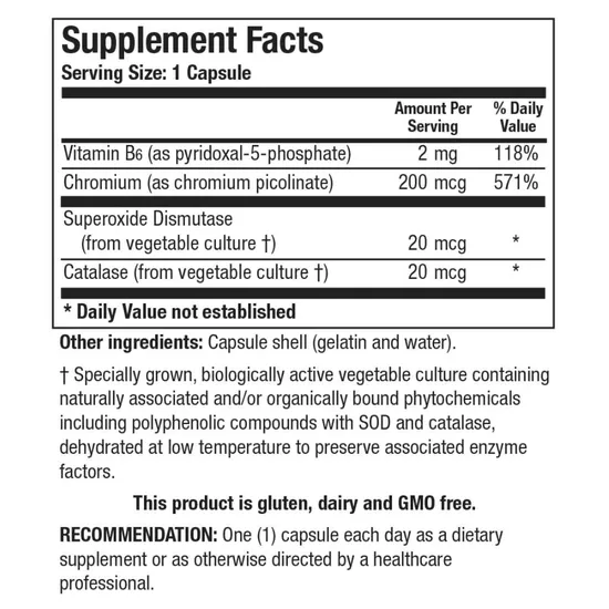 Biotics Research Chromium Picolinate +B6 Capsules 100 Capsules