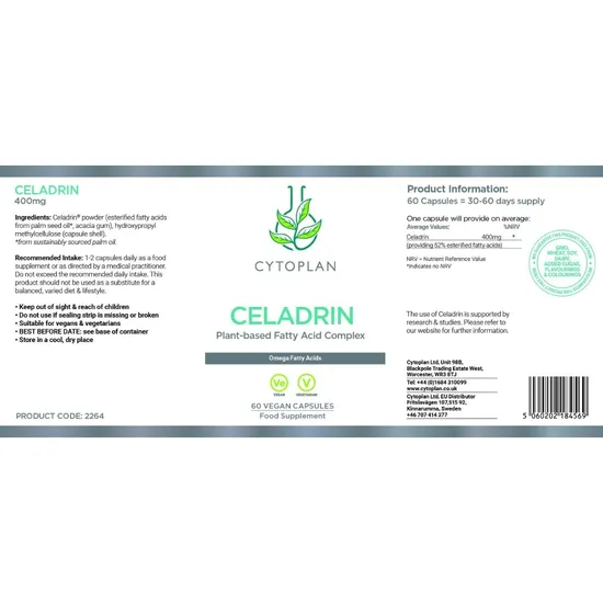Cytoplan Celadrin 400mg Capsules 60 Capsules