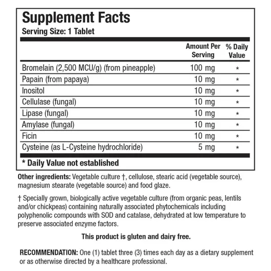 Biotics Research Bromelain Plus CLA Tablets 100 Tablets