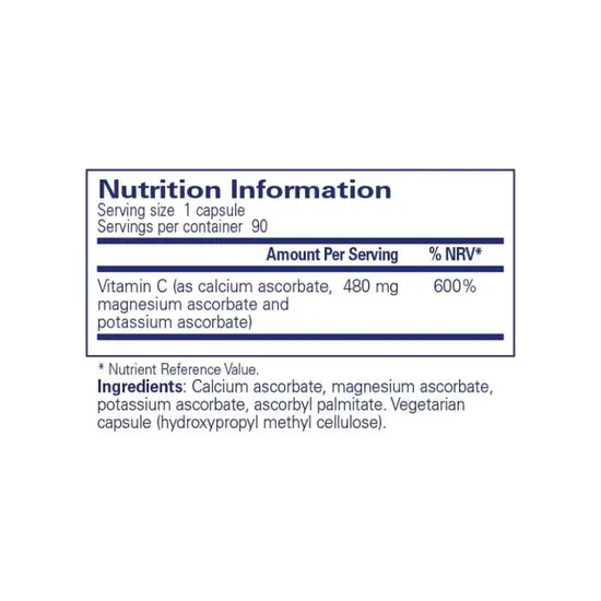 Pure Encapsulations Buffered Ascorbic Acid Capsules 30 Capsules