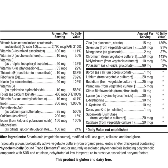 Biotics Research Bio-Multi-Plus Iron & Copper Free Tablets 90 Tablets