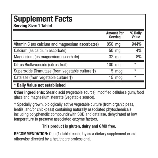 Biotics Research Bio-C Plus 1000 Balanced Ascorbates Tablets 100 Tablets