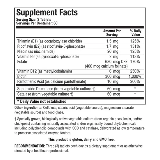 Biotics Research Bio-B 100 Vitamin B Complex Tablets 180 Tablets