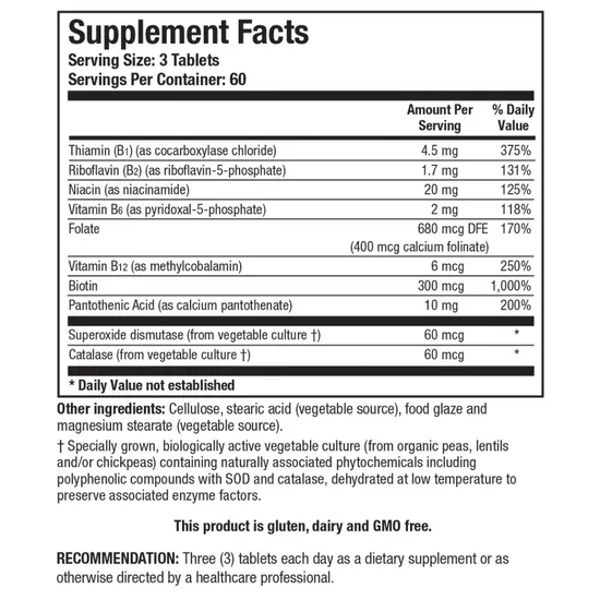 Biotics Research Bio-3B-G Special B Complex Tablets 180 Tablets