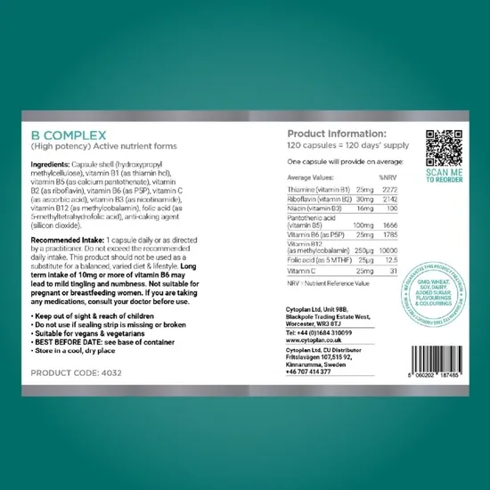 Cytoplan B Complex High Potency Capsules 60 Capsules