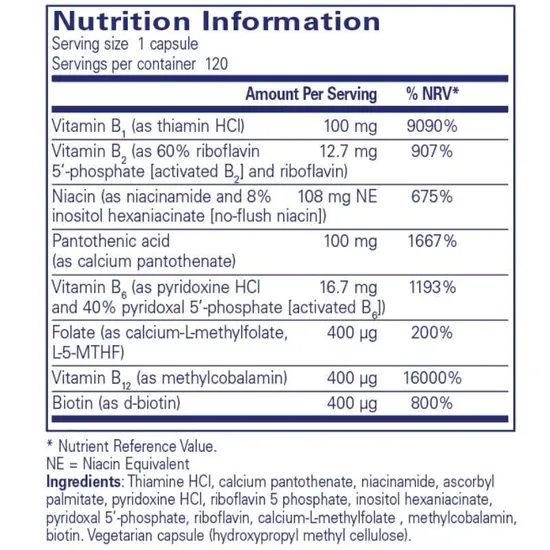 Pure Encapsulations B-Complex Plus Capsules 60 Capsules