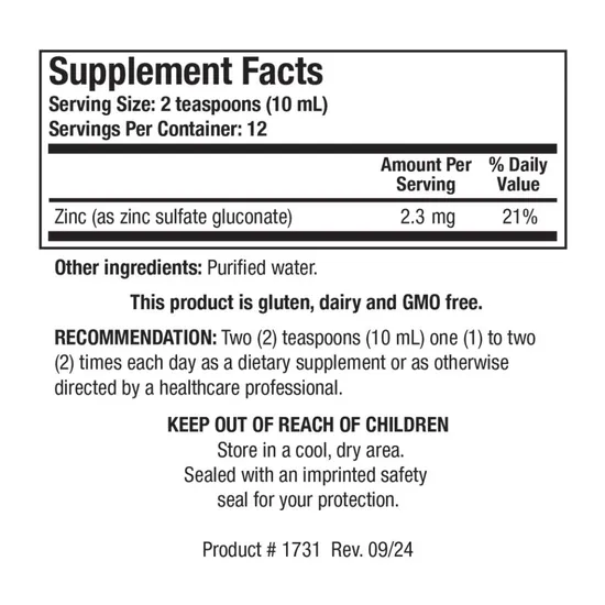 Biotics Research Aqueous Zinc Liquid 120ml