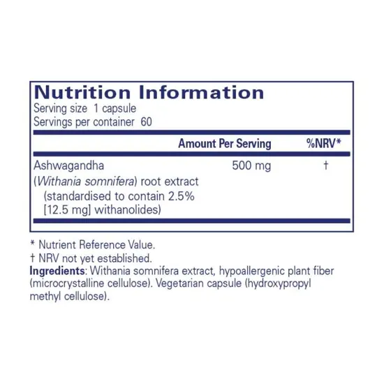Pure Encapsulations Ashwagandha Capsules 60 Capsules
