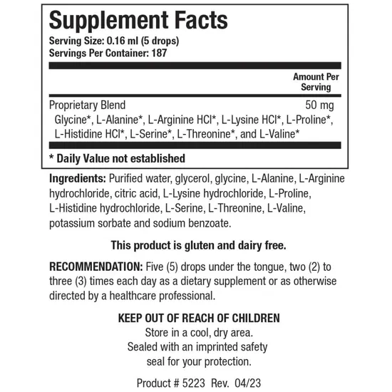 Biotics Research Amino Acid Quick Sorb Liquid 60ml