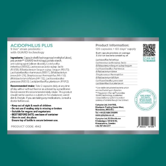 Cytoplan Acidophilus Plus Capsules 120 Capsules