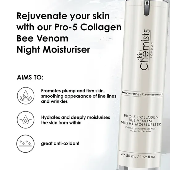 skinChemists Pro-5 Collagen Bee Venom Night Moisturiser 50ml
