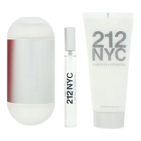 Carolina Herrera 212 NYC Eau De Toilette 100ml, Eau De Toilette 10ml + Body Lotion 100ml Gift Set For Her 100ml