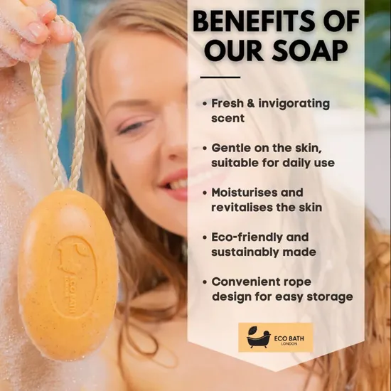 Eco Bath London Soap On A Rope Apricot