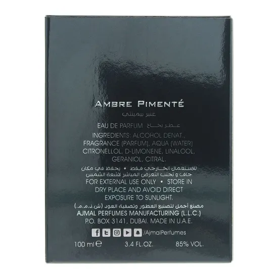 Ajmal Ambre Pimente Eau De Parfum 100ml