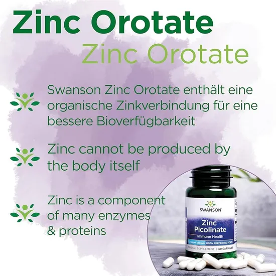 Swanson Zinc Orotate Capsules 60 Capsules