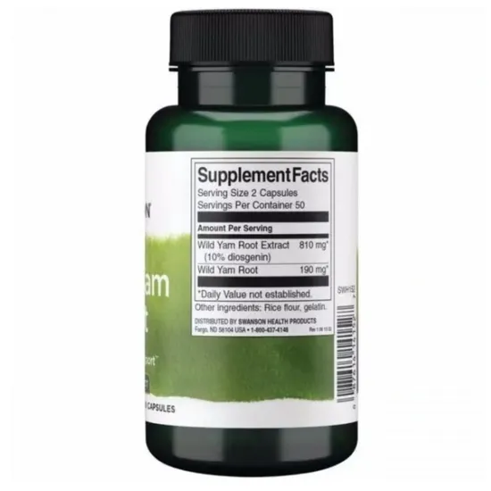 Swanson Wild Yam Root Capsules 100 Capsules