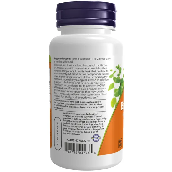 NOW Foods Willow Bark Extract 400mg Capsules 100 Capsules