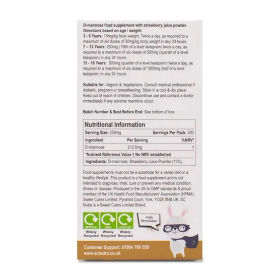 SC Nutra Waterfall D-Mannose Children Strawberry Powder 50g