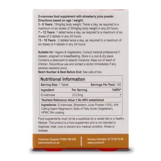 SC Nutra Waterfall D-Mannose Children Strawberry Chewables 100